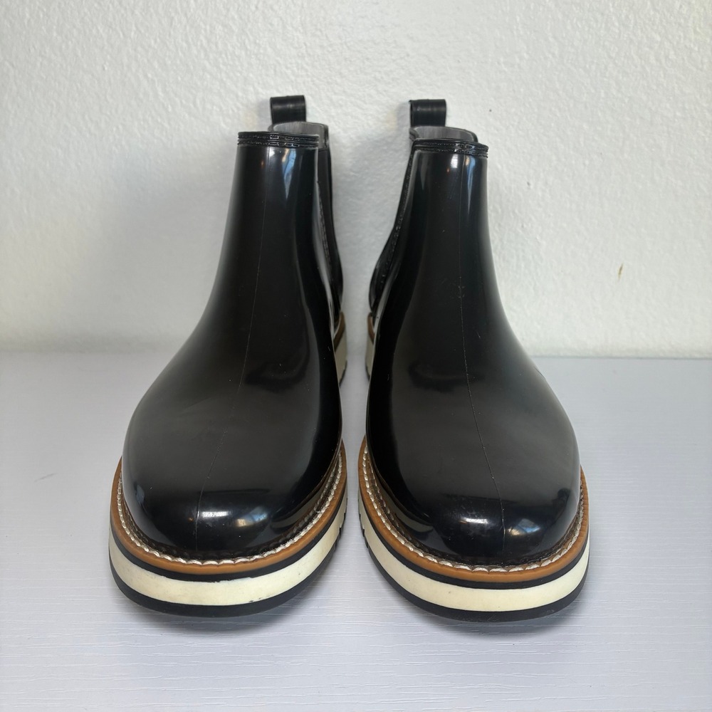 NWT Sonoma Bentonn Black Chelsea Rain Boots Ortho Eco Platform Classic Women 9.5 - Picture 3 of 8